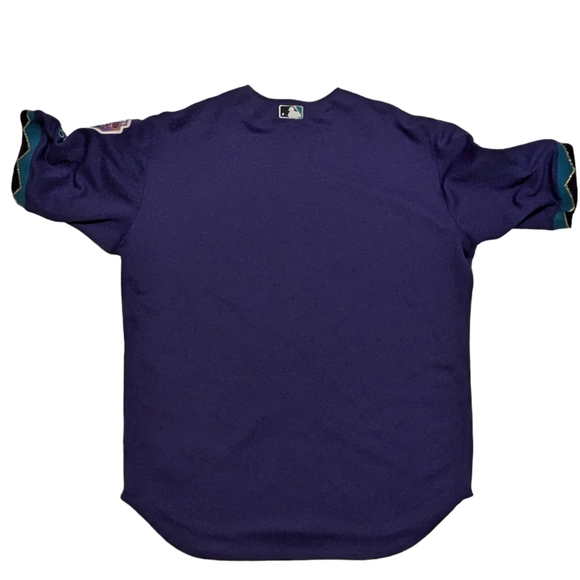 Rawlings Men's 48 B&T Arizona D-Backs 2001 MLB World Series Purple Teal Jersey - Picture 2 of 13